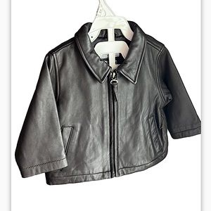 🤎Like new One Kid Unisex Genuine Lamb Leather infant jacket Brown 12 months